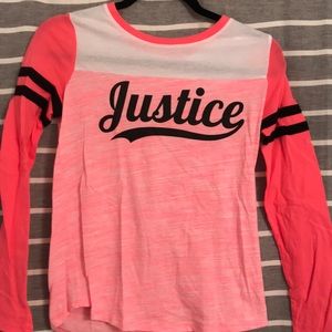 Justice baseball style long sleeve